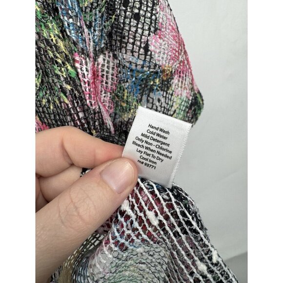 Coral Bay Petites Sheer Floral Too Women Petite Small Colorful Button Front Y2K - Picture 5 of 8